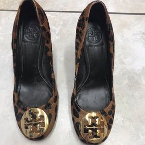 Tory Burch leopard wedges